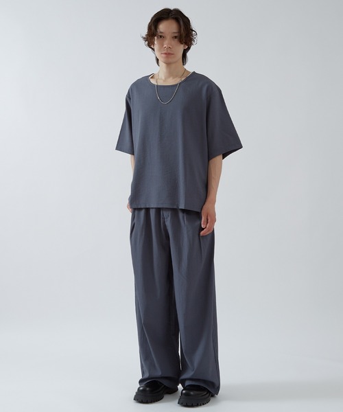 improves(インプローブス)の「リネンタッチ ルーズ Tシャツ(Tシャツ/カットソー・メンズ・ブラックミックス/ブルーグレー/ブラック・SMALL/MEDIUM/LARGE)」の14枚目の写真