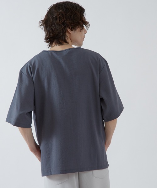 improves(インプローブス)の「リネンタッチ ルーズ Tシャツ(Tシャツ/カットソー・メンズ・ブラックミックス/ブルーグレー/ブラック・SMALL/MEDIUM/LARGE)」の17枚目の写真