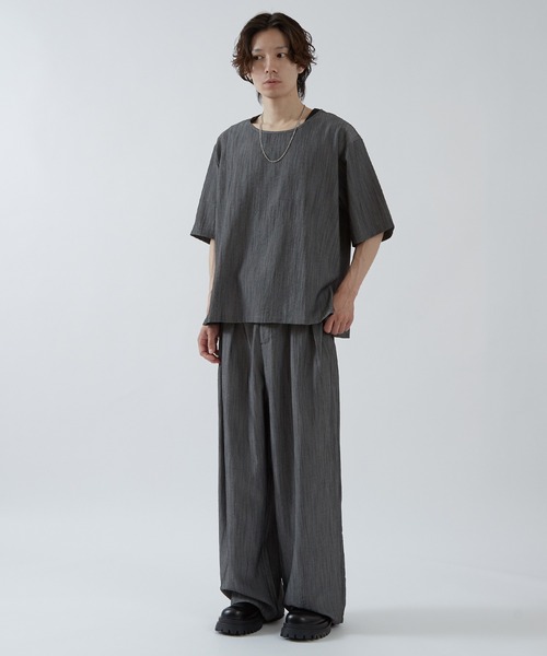 improves(インプローブス)の「リネンタッチ ルーズ Tシャツ(Tシャツ/カットソー・メンズ・ブラックミックス/ブルーグレー/ブラック・SMALL/MEDIUM/LARGE)」の10枚目の写真