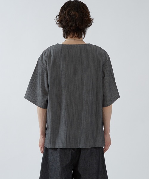 improves(インプローブス)の「リネンタッチ ルーズ Tシャツ(Tシャツ/カットソー・メンズ・ブラックミックス/ブルーグレー/ブラック・SMALL/MEDIUM/LARGE)」の12枚目の写真