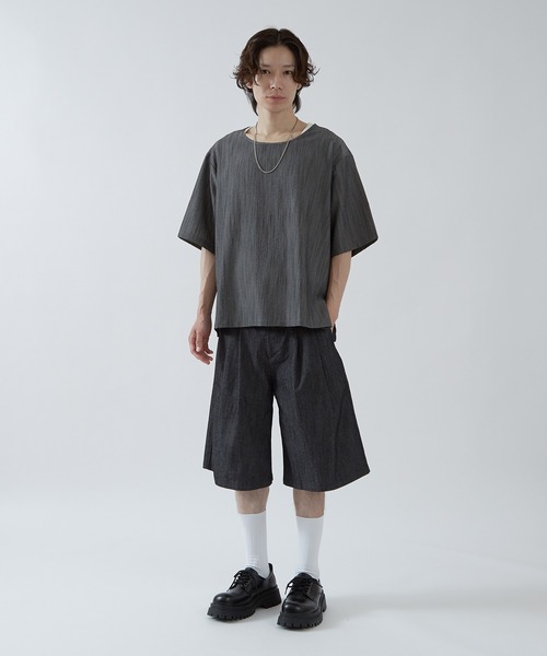 improves(インプローブス)の「リネンタッチ ルーズ Tシャツ(Tシャツ/カットソー・メンズ・ブラックミックス/ブルーグレー/ブラック・SMALL/MEDIUM/LARGE)」の13枚目の写真