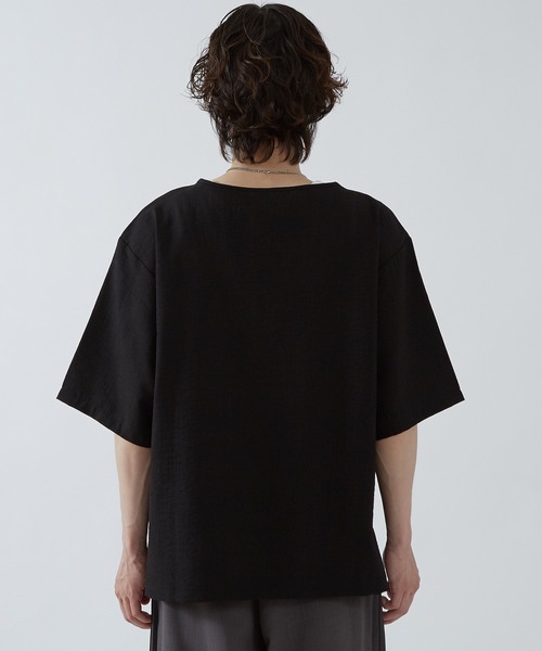 improves(インプローブス)の「リネンタッチ ルーズ Tシャツ(Tシャツ/カットソー・メンズ・ブラックミックス/ブルーグレー/ブラック・SMALL/MEDIUM/LARGE)」の7枚目の写真