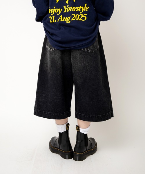 R4378 スタッズラインルーズカットレングスパンツ（デニムパンツ