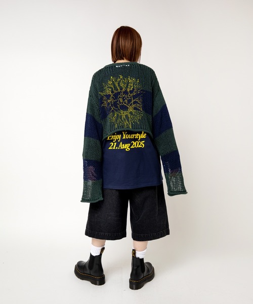 R4378 スタッズラインルーズカットレングスパンツ（デニムパンツ