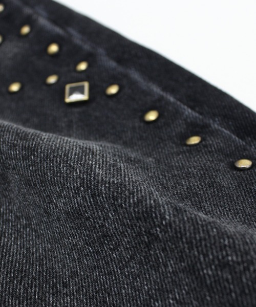 R4378 スタッズラインルーズカットレングスパンツ（デニムパンツ