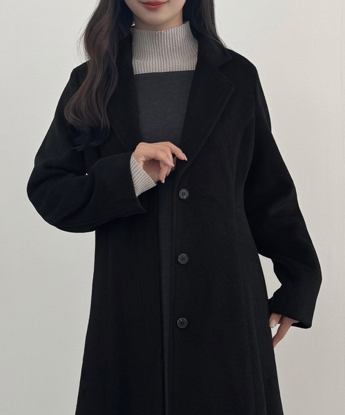 CENEA（セネア）の「ウエストシェイプシングルチェスターコート（チェスターコート・レディース・ブラウン/チャコール/アイボリー/ブラック・SMALL/MEDIUM/LARGE/X-LARGE）」の8枚目の写真