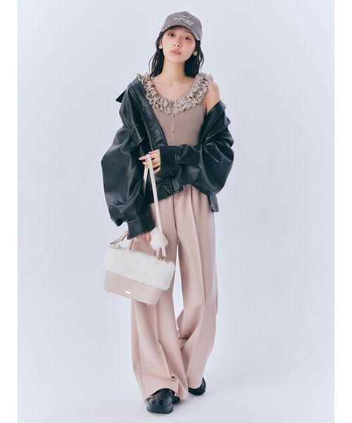 LILY BROWN（リリーブラウン）の「エンブロイダリーロゴキャップ（キャップ・レディース・ブラウン/ピンク/チェック・F）」の7枚目の写真