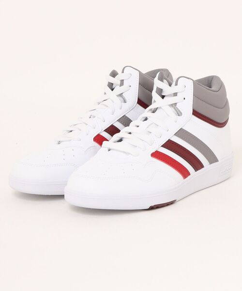 adidas(アディダス)の「【adidas】HOOPS 4.0 MID(スニーカー・メンズ・ホワイト×グレー・25.5cm/26.0cm/26.5cm/27.0cm/27.5cm/28.0cm/29.0cm)」の1枚目の写真