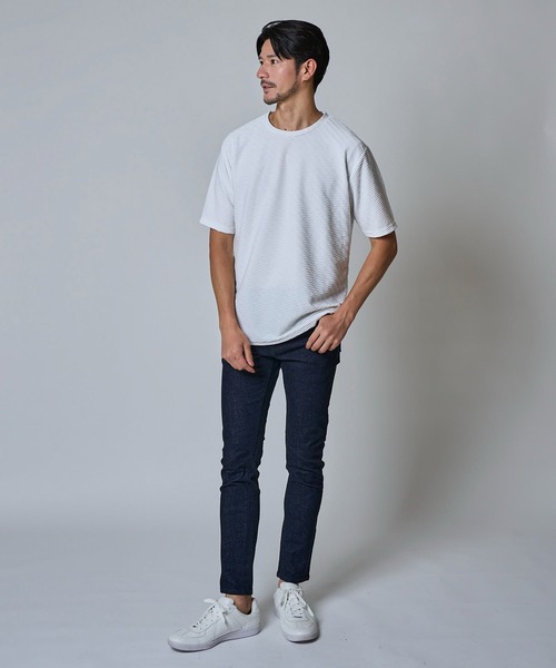 TETE HOMME（テットオム）の「テーパードスキニーデニム（デニムパンツ・メンズ・ネイビー・マルチサイズ）」の7枚目の写真