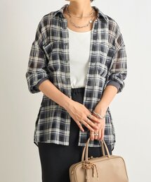un dix cors | 《こなれ感をプラス》袖リブシアーチェックシャツ(シャツ/ブラウス)
