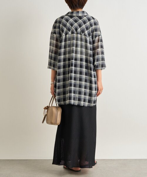 un dix cors（アンディコール）の「《こなれ感をプラス》袖リブシアーチェックシャツ（シャツ/ブラウス・レディース・ブラウン/レッド/ブラック・FREE）」の8枚目の写真