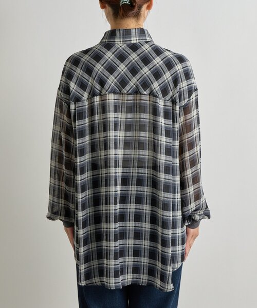 un dix cors（アンディコール）の「《こなれ感をプラス》袖リブシアーチェックシャツ（シャツ/ブラウス・レディース・ブラウン/レッド/ブラック・FREE）」の12枚目の写真