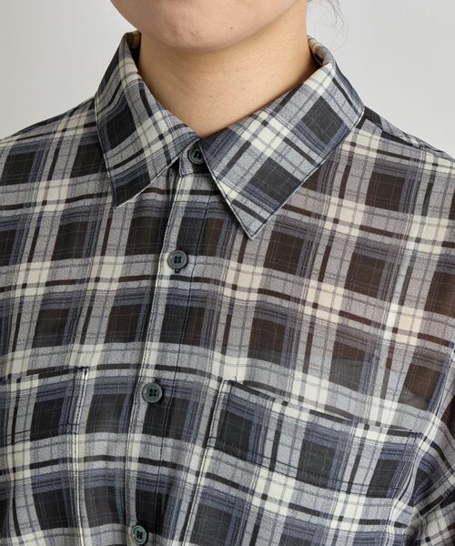 un dix cors（アンディコール）の「《こなれ感をプラス》袖リブシアーチェックシャツ（シャツ/ブラウス・レディース・ブラウン/レッド/ブラック・FREE）」の13枚目の写真