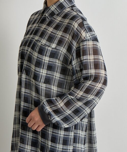 un dix cors（アンディコール）の「《こなれ感をプラス》袖リブシアーチェックシャツ（シャツ/ブラウス・レディース・ブラウン/レッド/ブラック・FREE）」の14枚目の写真