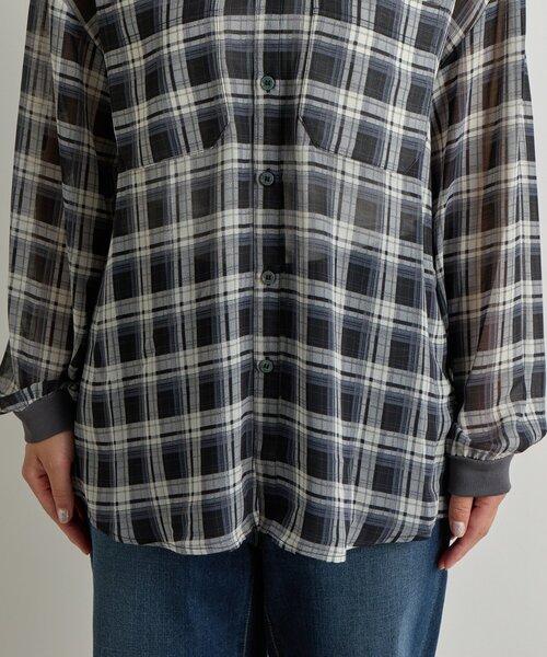 un dix cors（アンディコール）の「《こなれ感をプラス》袖リブシアーチェックシャツ（シャツ/ブラウス・レディース・ブラウン/レッド/ブラック・FREE）」の20枚目の写真