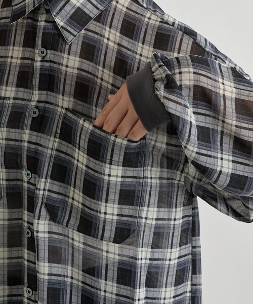 un dix cors（アンディコール）の「《こなれ感をプラス》袖リブシアーチェックシャツ（シャツ/ブラウス・レディース・ブラウン/レッド/ブラック・FREE）」の22枚目の写真