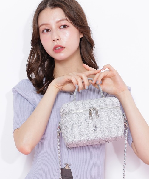 セール】◇ツイードキルティングバニティ（ショルダーバッグ）｜JILL