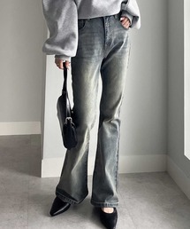 nelliy.（ネルリー）の「オリジナルパッチストレッチフレアデニムパンツ（デニムパンツ）」