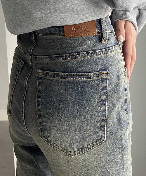 nelliy.(ネルリー)の「オリジナルパッチストレッチフレアデニムパンツ(デニムパンツ・レディース・インディゴブルー/ブルー・MEDIUM/LARGE)」の21枚目の写真