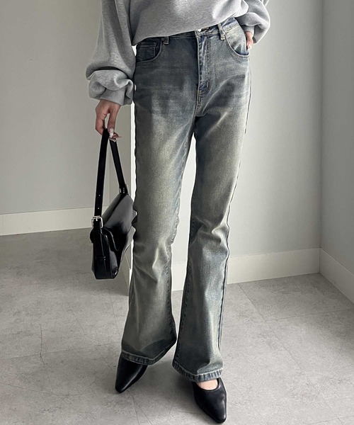 nelliy.(ネルリー)の「オリジナルパッチストレッチフレアデニムパンツ(デニムパンツ・レディース・インディゴブルー/ブルー・MEDIUM/LARGE)」の10枚目の写真