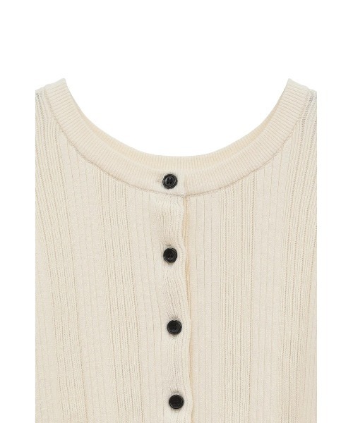 CLANE（クラネ）の「CLANE/クラネ/W FACE RIB KNIT CARDIGAN（カーディガン/ボレロ・レディース・ブラック/アイボリー・1）」の4枚目の写真