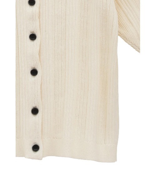 CLANE（クラネ）の「CLANE/クラネ/W FACE RIB KNIT CARDIGAN（カーディガン/ボレロ・レディース・ブラック/アイボリー・1）」の6枚目の写真