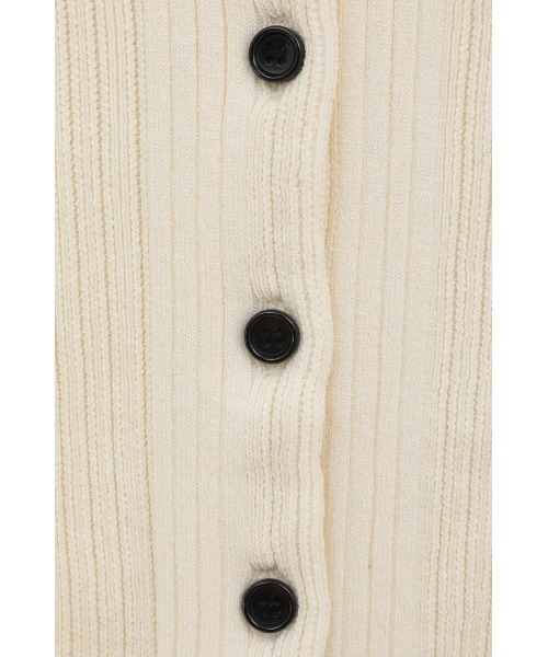 CLANE（クラネ）の「CLANE/クラネ/W FACE RIB KNIT CARDIGAN（カーディガン/ボレロ・レディース・ブラック/アイボリー・1）」の7枚目の写真