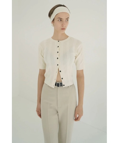 CLANE（クラネ）の「CLANE/クラネ/W FACE RIB KNIT CARDIGAN（カーディガン/ボレロ・レディース・ブラック/アイボリー・1）」の16枚目の写真