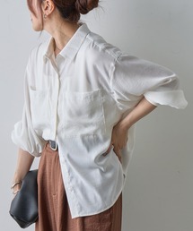 エステルワッシャー袖リブシャツ