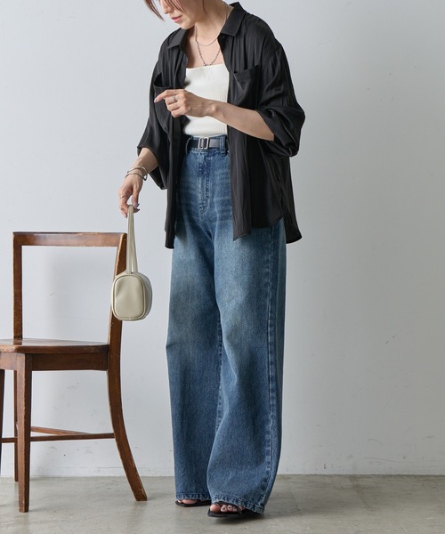 COLONY 2139（コロニートゥーワンスリーナイン）の「エステルワッシャー袖リブシャツ（シャツ/ブラウス・レディース・ブラック/ホワイト/ブラウン・FREE）」の16枚目の写真