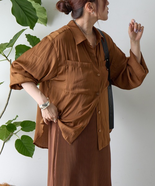 COLONY 2139（コロニートゥーワンスリーナイン）の「エステルワッシャー袖リブシャツ（シャツ/ブラウス・レディース・ブラック/ホワイト/ブラウン・FREE）」の22枚目の写真