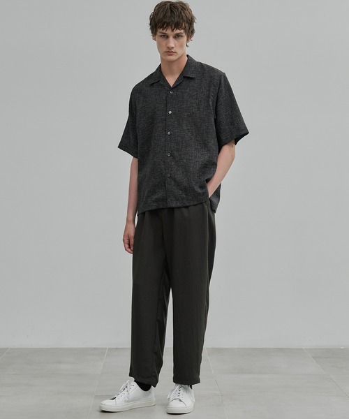 UNITED TOKYO オーバーツイードスイングトップ 未使用 セール】サマーツイード オープンカラーシャツ 通気性（シャツ