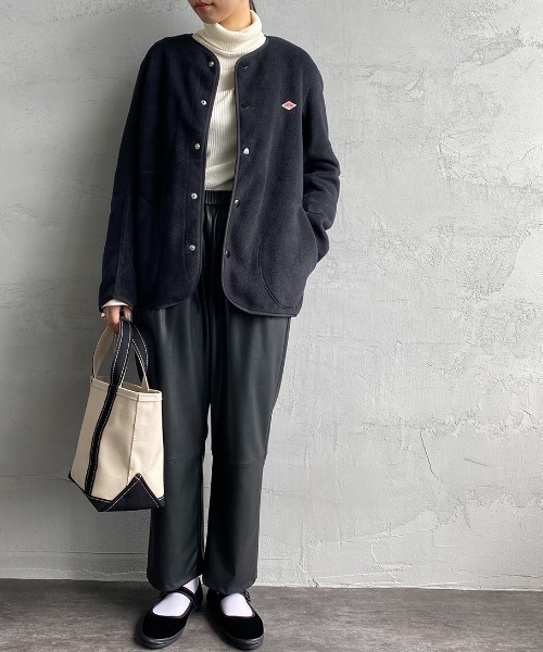 DANTON（ダントン）の「[DANTON/ダントン] フリース ノーカラージャケット（ノーカラージャケット・レディース・グレイッシュベージュ/ブラック/カーキ・44/42/40/38）」の4枚目の写真