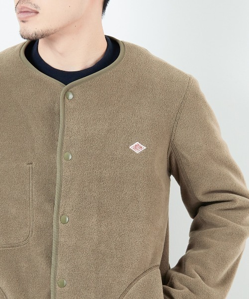 DANTON/ダントン] フリース ノーカラージャケット（ノーカラー