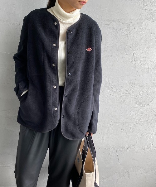 DANTON（ダントン）の「[DANTON/ダントン] フリース ノーカラージャケット（ノーカラージャケット・レディース・グレイッシュベージュ/ブラック/カーキ・44/42/40/38）」の10枚目の写真