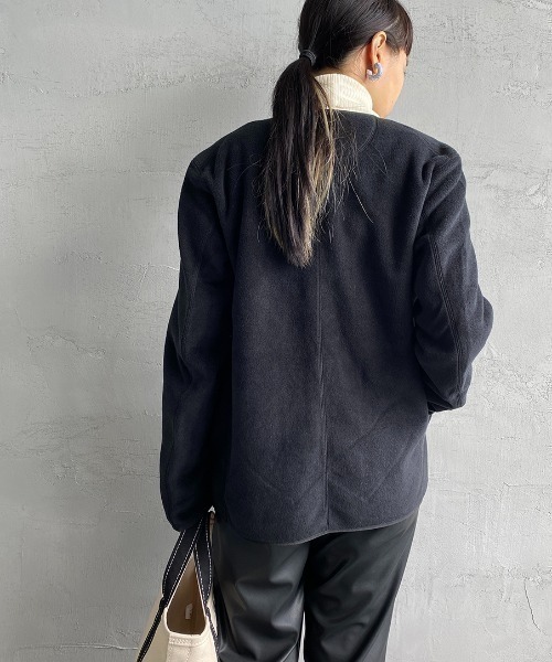 DANTON/ダントン] フリース ノーカラージャケット（ノーカラー