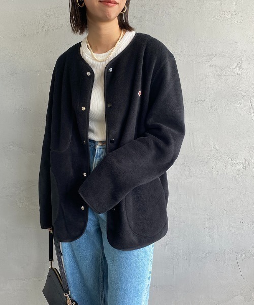 DANTON/ダントン] フリース ノーカラージャケット（ノーカラー
