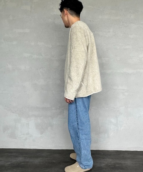 DANTON/ダントン] フリース ノーカラージャケット（ノーカラー