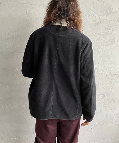 DANTON ノーカラー フリースジャケット サイズ36 黒 DANTON（ダントン）の「DANTON / ノーカラー フリース