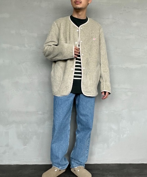 DANTON（ダントン）の「[DANTON/ダントン] フリース ノーカラージャケット（ノーカラージャケット・レディース・グレイッシュベージュ/ブラック/カーキ・44/42/40/38）」の9枚目の写真