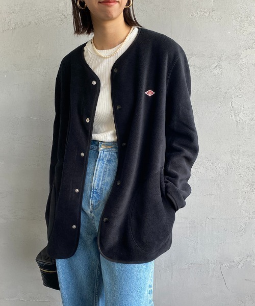 DANTON/ダントン] フリース ノーカラージャケット（ノーカラー