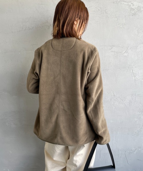 DANTON/ダントン] フリース ノーカラージャケット（ノーカラー