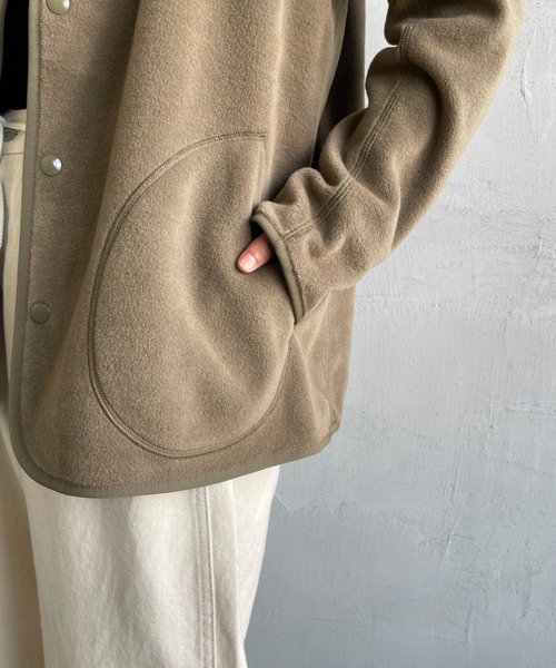 DANTON/ダントン] フリース ノーカラージャケット（ノーカラー