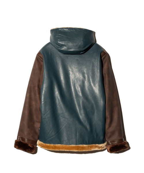 glamb(グラム)の「Synth Mouton Hooded Jacket / シンセムートンフーデッドジャケット(ムートンコート・メンズ・ブラック/ブルー・S/M/L)」の10枚目の写真