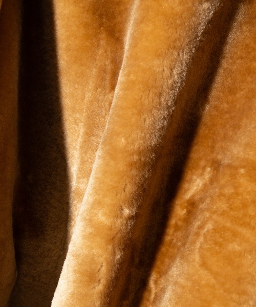 glamb(グラム)の「Synth Mouton Hooded Jacket / シンセムートンフーデッドジャケット(ムートンコート・メンズ・ブラック/ブルー・S/M/L)」の7枚目の写真