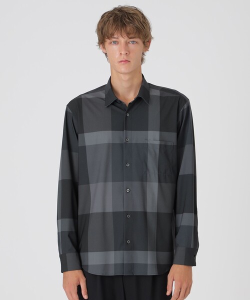 BLACK LABEL CRESTBRIDGE(ブラックレーベル・クレストブリッジ)の「トリコットクレストブリッジチェックシャツ(シャツ/ブラウス・メンズ・ホワイト系その他/ネイビー・M/L/S/XL)」の2枚目の写真