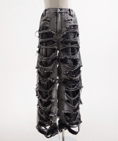 REFLEM レイヤードクラッシュデニムパンツ REFLEM/レフレム』レイヤードクラッシュデニムパンツ（デニムパンツ