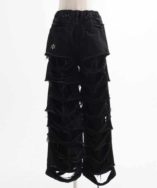 REFLEM レフレム ハイクラッシュデニムパンツ ブラック REFLEM/レフレム』ハイクラッシュデニムパンツ（デニムパンツ