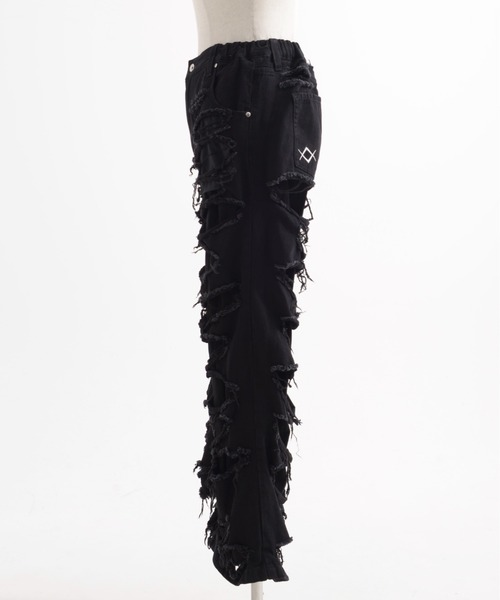 REFLEM レフレム ハイクラッシュデニムパンツ ブラック REFLEM（レフレム）の「『REFLEM/レフレム』ハイクラッシュ