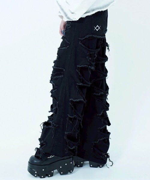 REFLEM(レフレム)の「『REFLEM/レフレム』レイヤードクラッシュデニムパンツ(デニムパンツ・レディース・グレー/ブラック・L/M)」の11枚目の写真